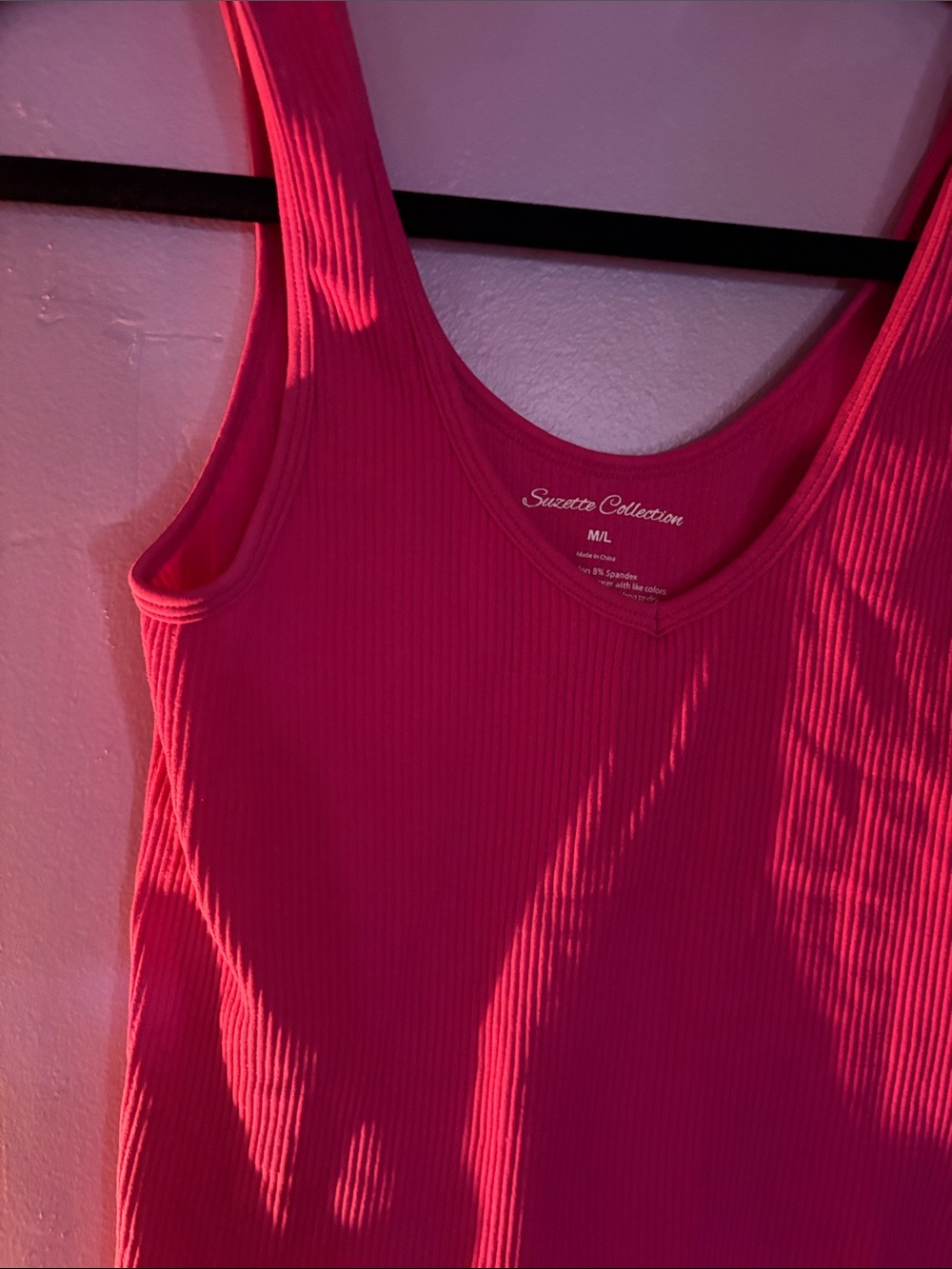 Bright Fuchsia Ribbed Tank - Picture 2 of 3